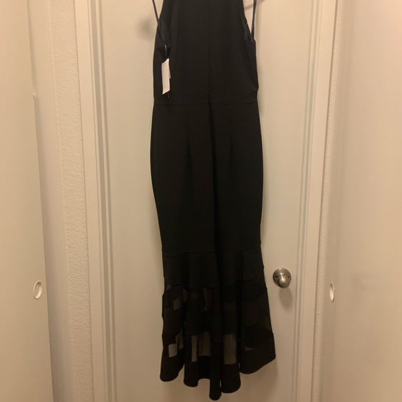 BLACK! Illusion stripe mermaid gown Xscape - Picture 5 of 8